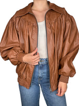 Chaqueta de Cuero Café