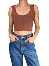 Crop Top Fibras Metalizadas