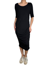 Vestido Midi Con Cuello Redondo