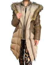 Parka Mangas de Cuero Cuello Mapache