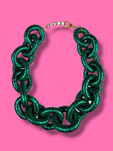 Collar Eslabón Verde Metallic
