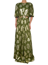 Vestido Viscosa Flores Metalizadas