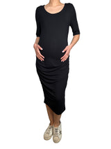 Vestido Midi Con Cuello Redondo