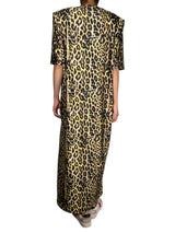 Vestido Maxi Animal Print Hombreras XL