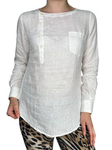 Blusa Blanca Cuello Redondo