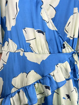 Vestido Wrap Azul Estampado