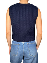 Sweater Crop Sin Mangas