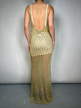 Vestido Traslucido Dorado