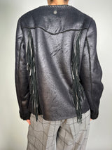 Chaqueta Flecos Negra