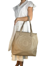 Cartera Tote Greige Cuero