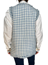 Blazer pied de poule sin mangas