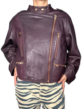 Chaqueta Cuero Burdeo