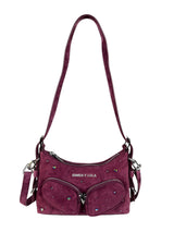 Bolso Hobo Pocket Mini Piel Swarovski Berenjena