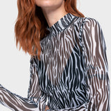 Polera Kenya Blanco Negro