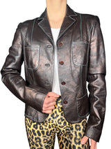 Chaqueta Metalizada Cuero