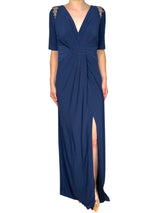 Vestido Azul Aplicaciones Brillantes