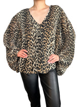 Blusa Animal Print Plisada