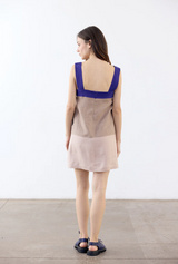 Vestido Corto Franjas Lino