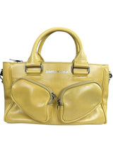 Cartera Tote Pocket Mediano Amarillo Topacio Cuero