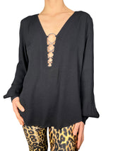 Blusa hipster Detalle Anillos