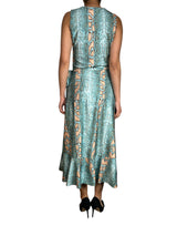 Vestido Wrap Snake Turquesa