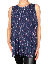 Blusa Plisada Navy