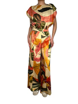 Set Floreado Naranja Con Amarillo