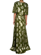 Vestido Viscosa Flores Metalizadas