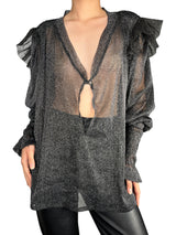 Blusa Traslúcida Fibras Metalizadas