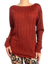 Sweater Rojo Fibras Metalizadas