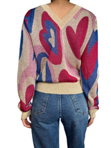Sweater Corazones Fibras Metalizadas