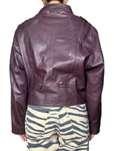 Chaqueta Cuero Burdeo