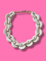 Collar Cadenas Blanco Glitter