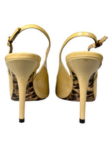 Sandalias Patent Peep-Toe Slingback Pumps