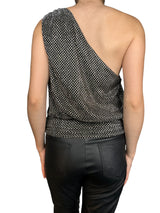 Blusa Asimétrica Fibras Metalizadas