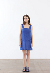 Vestido Corto Franjas Lino