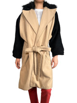 Abrigo Beige Mangas Negras