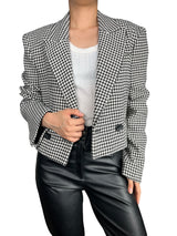 Blazer Crop Pied de Poule