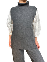 Set Gris tejido sin mangas.