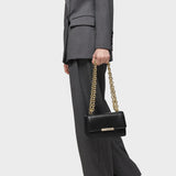 Bandolera pequeña de piel negra Audree Leather