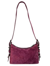Bolso Hobo Pocket Mini Piel Swarovski Berenjena