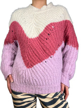 Sweater Balmy Color-block en Ecru