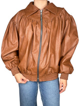 Chaqueta de Cuero Café