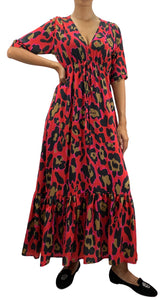 Vestido Rojo Animal Print