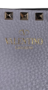 Cartera Rockstud Leather Grey