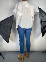 Blusa Blanca Tejido Broderie