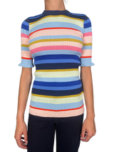Polera Tejida Elasticada Multicolor