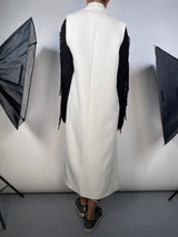 Abrigo sin Mangas Blanco Bordado