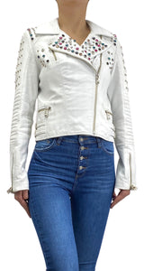 Chaqueta Blanca Cuero