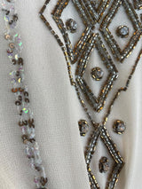 Vestido Beige Con Aplicaciones